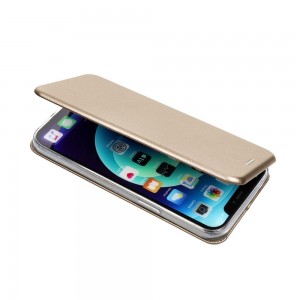 Husă iPhone 16 Plus Elegance Book Piele Premium Tip Carte cu Slot Card - Auriu