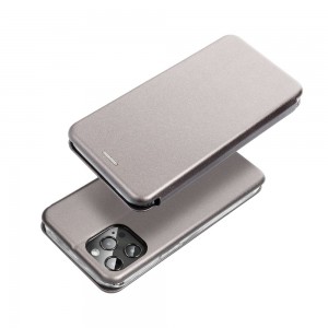Husă iPhone 15 Pro Max Elegance Book Piele Premium Tip Carte cu Slot Card - Gri