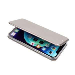 Husă iPhone 15 Pro Max Elegance Book Piele Premium Tip Carte cu Slot Card - Gri