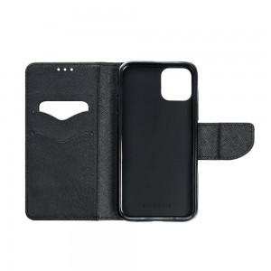 Husă Motorola Moto G55 Fancy Book Tip Carte cu Magnet și 2 Sloturi Card + Buzunar - Negru