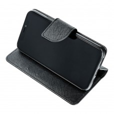 Husă Motorola Moto G55 Fancy Book Tip Carte cu Magnet și 2 Sloturi Card + Buzunar - Negru