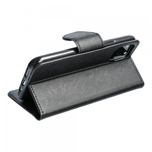 Husă Motorola Moto G55 Fancy Book Tip Carte cu Magnet și 2 Sloturi Card + Buzunar - Negru