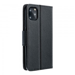 Husă Motorola Moto G55 Fancy Book Tip Carte cu Magnet și 2 Sloturi Card + Buzunar - Negru