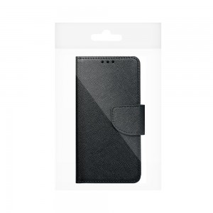 Husă iPhone 14 Pro Fancy Book Tip Carte cu Magnet și 2 Sloturi Card + Buzunar - Negru