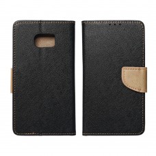 Husă iPhone 15 Fancy Book Tip Carte cu Magnet și 2 Sloturi Card + Buzunar - Negru