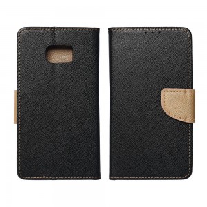 Husă Samsung Galaxy A15 Fancy Book Tip Carte cu Magnet și 2 Sloturi Card + Buzunar - Negru
