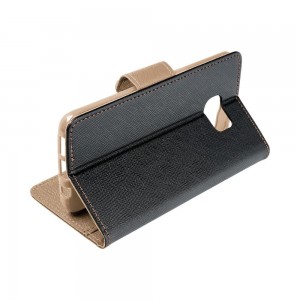 Husă Samsung Galaxy A15 Fancy Book Tip Carte cu Magnet și 2 Sloturi Card + Buzunar - Negru