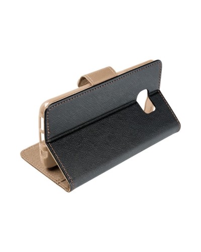 Husă iPhone 16 Pro Max Fancy Book Tip Carte cu Magnet și 2 Sloturi Card + Buzunar - Negru
