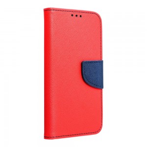 Husă Samsung Galaxy A14 Fancy Book Tip Carte cu Magnet și 2 Sloturi Card + Buzunar - Roșu