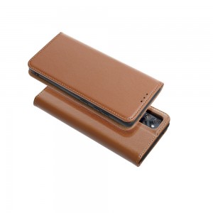 Husă Samsung Galaxy A14 Leather Smart Pro tip carte, Maro