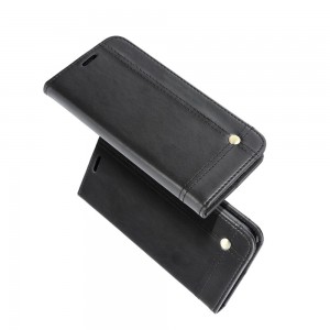 Husă iPhone 12 mini Prestige Book tip carte, piele ecologică, Negru