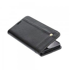 Husă iPhone 12 mini Prestige Book tip carte, piele ecologică, Negru