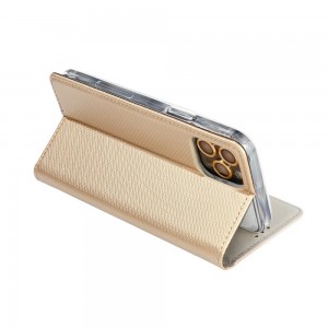 Husă Motorola G100 Smart Book Case tip carte, Auriu