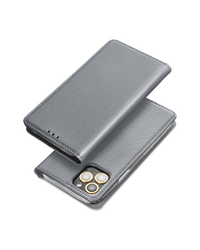 Husă Samsung Galaxy S5 Smart Book Case tip carte, Gri