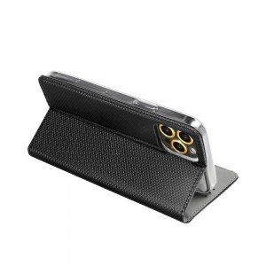 Husă Motorola G100 Smart Book Case tip carte, Negru