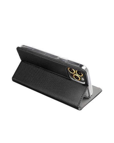 Husă Motorola G100 Smart Book Case tip carte, Negru