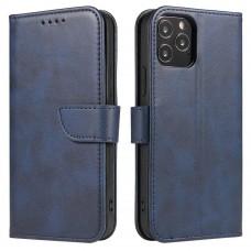 Husa tip carte Samsung Galaxy S21 FE MANGUSTA Smart Magnet Book, piele ecologica - Albastru