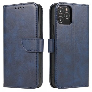 Husa tip carte Samsung Galaxy S21 FE MANGUSTA Smart Magnet Book, piele ecologica - Albastru