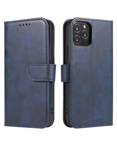 Husa tip carte Samsung Galaxy S21 FE MANGUSTA Smart Magnet Book, piele ecologica - Albastru