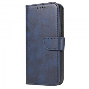 Husa tip carte Samsung Galaxy S21 FE MANGUSTA Smart Magnet Book, piele ecologica - Albastru