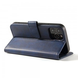 Husa tip carte Samsung Galaxy S21 FE MANGUSTA Smart Magnet Book, piele ecologica - Albastru