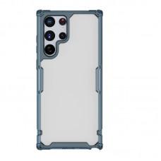 Husă Samsung Galaxy S22 Ultra Nillkin Nature TPU Pro Transparentă, ramă albastră