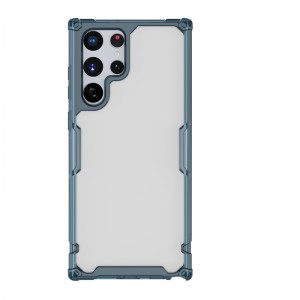 Husă Samsung Galaxy S22 Ultra Nillkin Nature TPU Pro Transparentă, ramă albastră