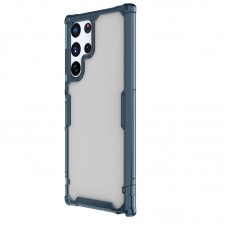 Husă Samsung Galaxy S22 Ultra Nillkin Nature TPU Pro Transparentă, ramă albastră
