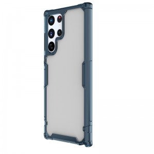Husă Samsung Galaxy S22 Ultra Nillkin Nature TPU Pro Transparentă, ramă albastră