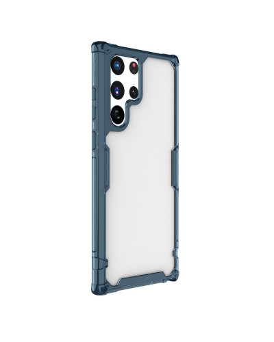 Husă Samsung Galaxy S22 Ultra Nillkin Nature TPU Pro Transparentă, ramă albastră