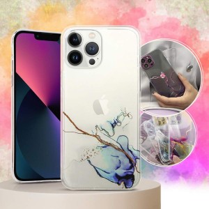 Husă Samsung Galaxy A13 5G / A04s Marble Clear Case TPU Design Blue