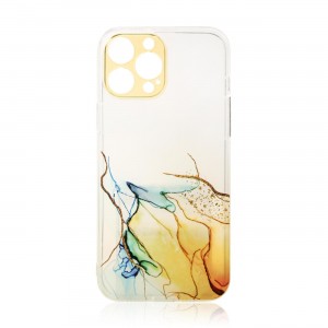 Husă Samsung Galaxy A13 5G / A04s Marble Clear Case TPU Design Orange
