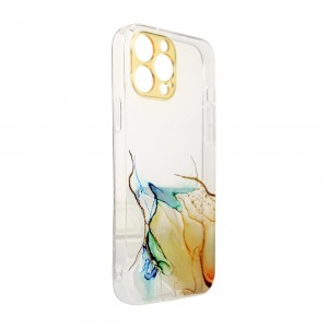 Husă Samsung Galaxy A13 5G / A04s Marble Clear Case TPU Design Orange
