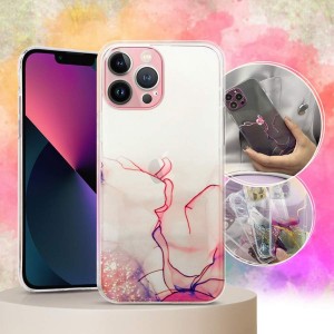 Husă Samsung Galaxy A13 5G / A04s Marble Clear Case TPU Design Pink