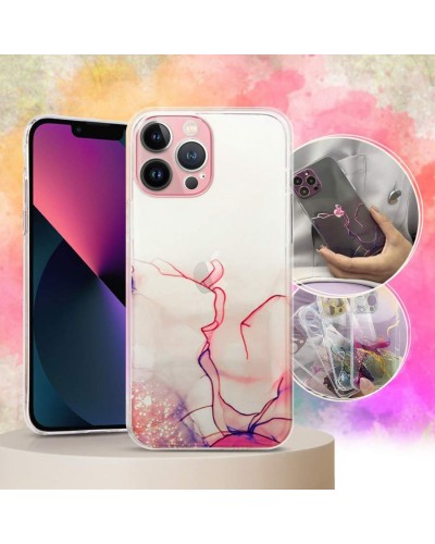 Husă Samsung Galaxy A13 5G / A04s Marble Clear Case TPU Design Pink