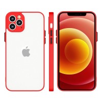 Husă Samsung Galaxy A22 4G Milky Case TPU Mat Semi-Transparent, Anti-Amprentă - Roșu