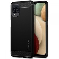 Husa Antisoc Samsung Galaxy A12 SPIGEN Rugged Armor - Negru