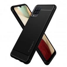 Husa Antisoc Samsung Galaxy A12 SPIGEN Rugged Armor - Negru