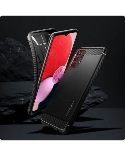 Husa Antisoc Samsung Galaxy A13 4G SPIGEN Rugged Armor - Negru