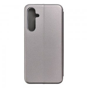 Husă Samsung Galaxy A55 Elegance Book Piele Premium Tip Carte cu Slot Card - Gri