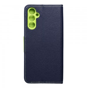 Husă Samsung Galaxy A14 Fancy Book Tip Carte cu Magnet și 2 Sloturi Card + Buzunar - Albastru