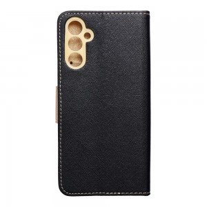 Husă Samsung Galaxy A14 Fancy Book Tip Carte cu Magnet și 2 Sloturi Card + Buzunar - Negru