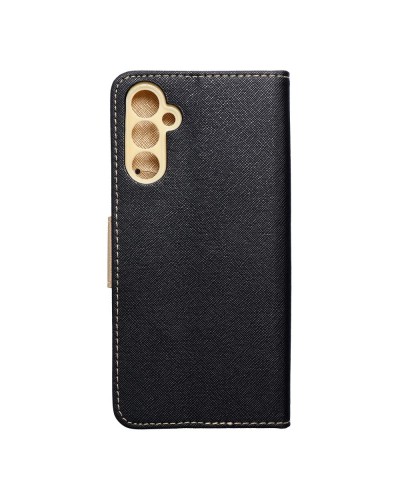 Husă Samsung Galaxy A14 Fancy Book Tip Carte cu Magnet și 2 Sloturi Card + Buzunar - Negru