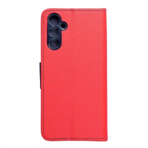 Husă Samsung Galaxy A14 Fancy Book Tip Carte cu Magnet și 2 Sloturi Card + Buzunar - Roșu