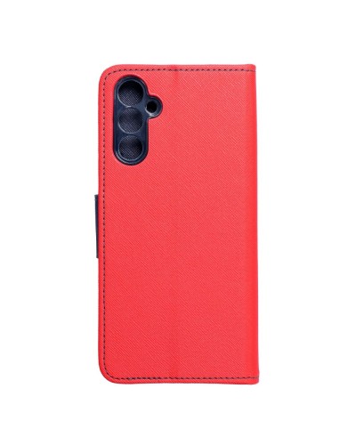 Husă Samsung Galaxy A14 Fancy Book Tip Carte cu Magnet și 2 Sloturi Card + Buzunar - Roșu