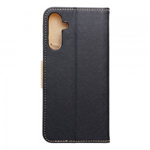 Husă Samsung Galaxy A15 Fancy Book Tip Carte cu Magnet și 2 Sloturi Card + Buzunar - Negru