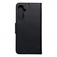 Husă Samsung Galaxy S23 FE Fancy Book Tip Carte cu Magnet și 2 Sloturi Card + Buzunar - Negru