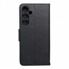 Husă Samsung Galaxy S24 FE Fancy Book Tip Carte cu Magnet și 2 Sloturi Card + Buzunar - Negru