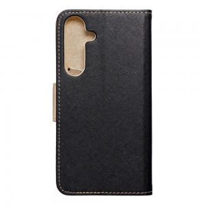 Husă Samsung Galaxy S24 Plus Fancy Book Tip Carte cu Magnet și 2 Sloturi Card + Buzunar - Negru
