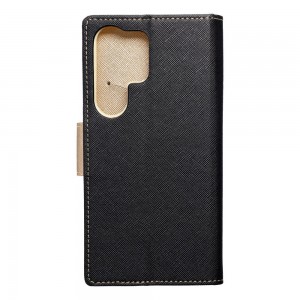 Husă Samsung Galaxy S24 Ultra Fancy Book Tip Carte cu Magnet și 2 Sloturi Card + Buzunar - Negru